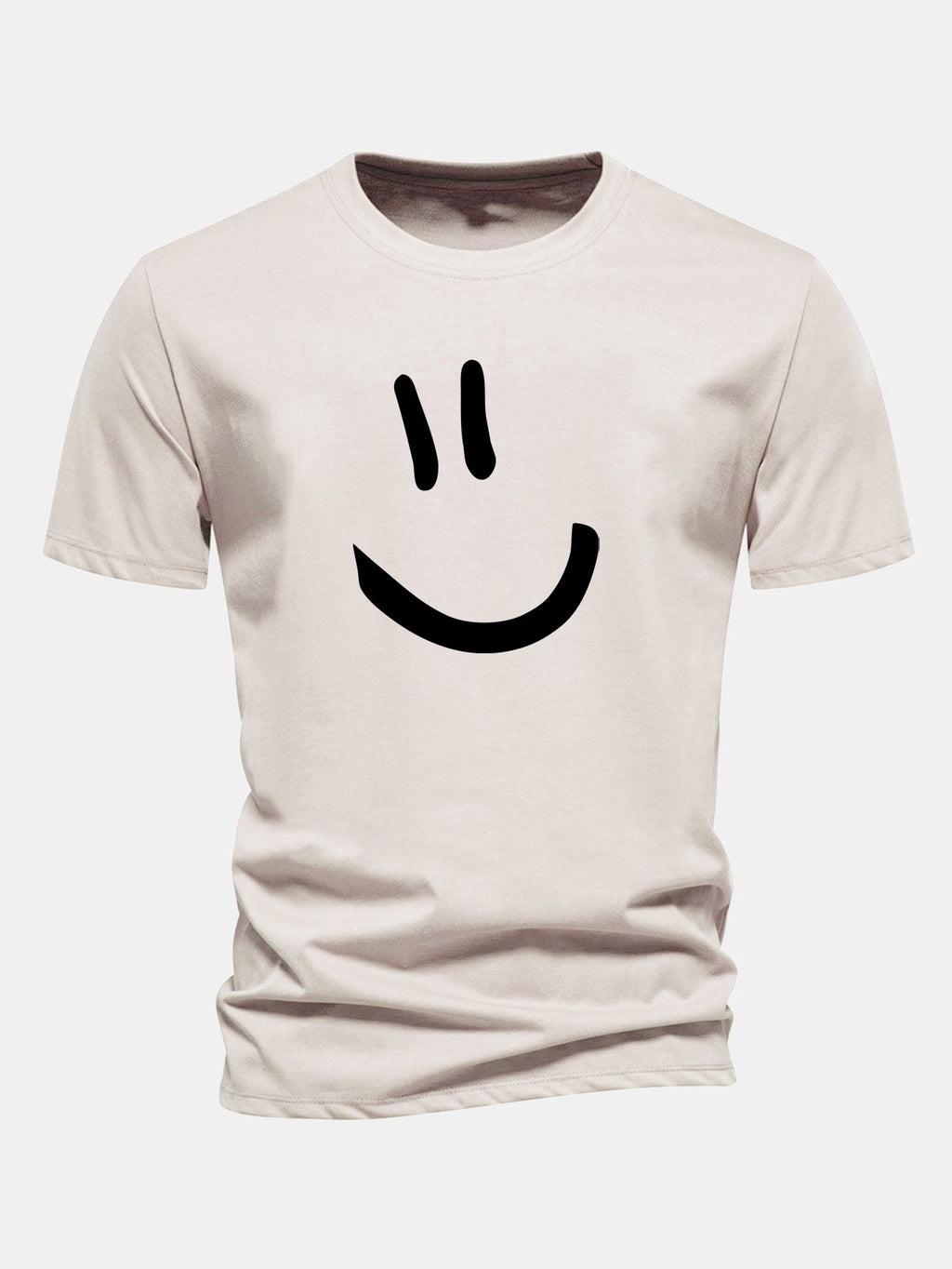 Classic Fit Cotton T-Shirt with Smiley Face Print
