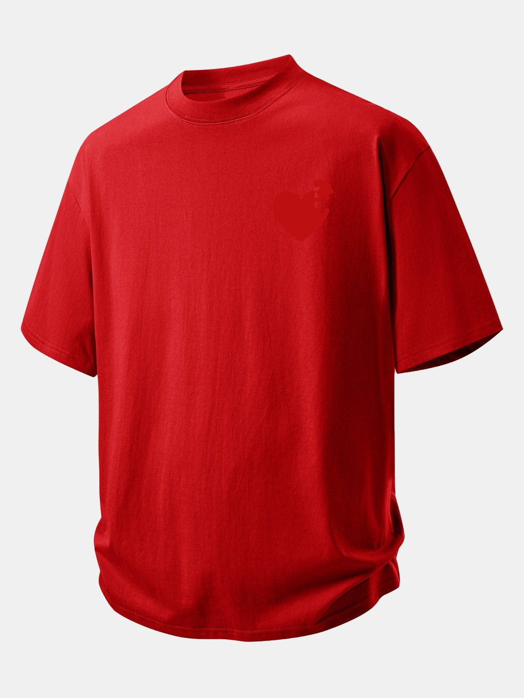 Comfortable Heart Puzzle Print Cotton Tee
