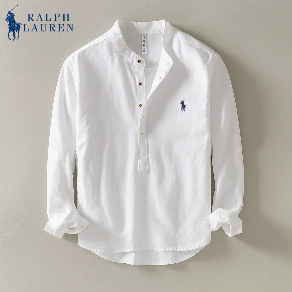 Mandarin Collar Linen Shirt