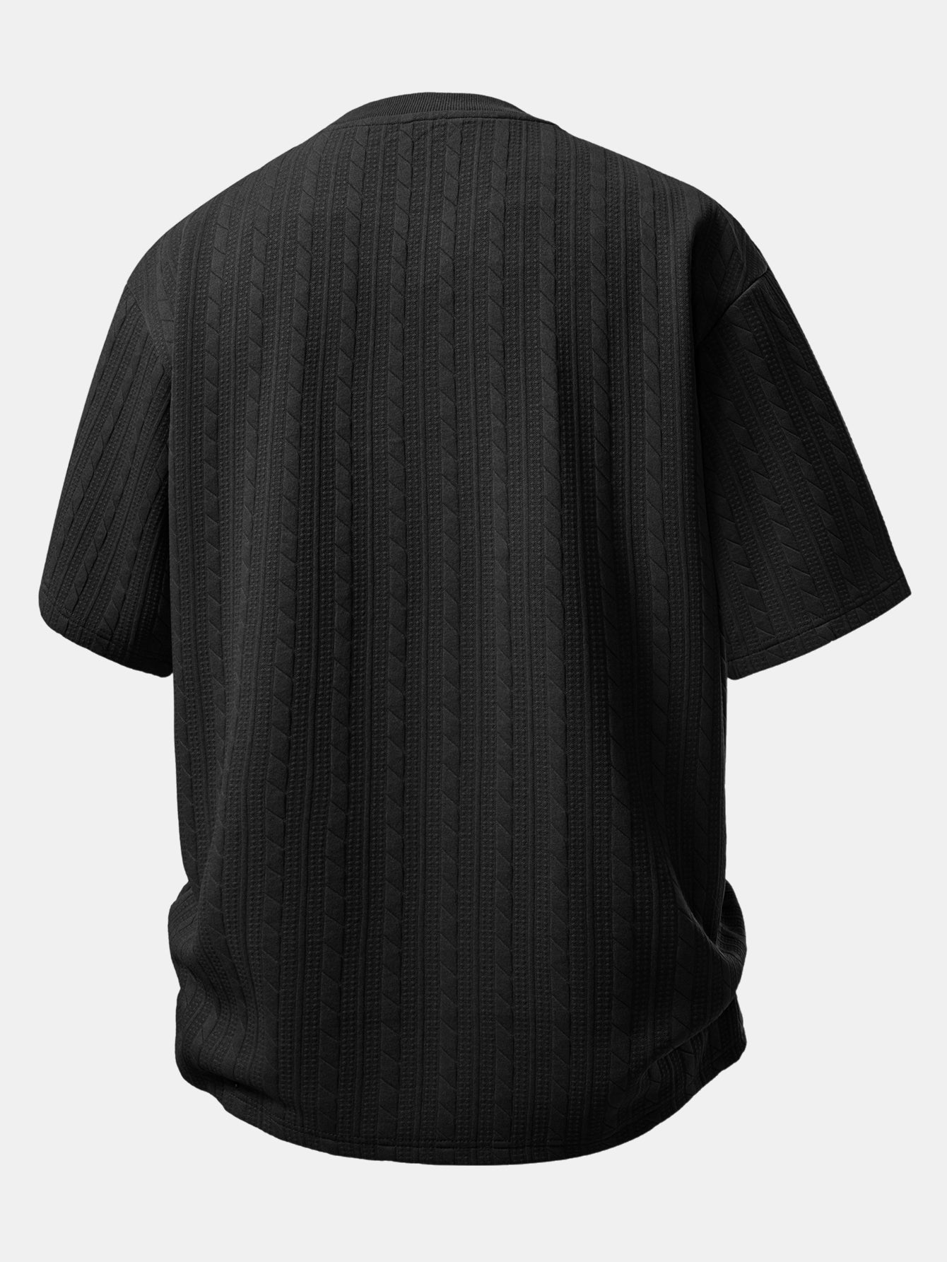 Comfortable Twisted Jacquard T-Shirt and Drawstring Shorts Set