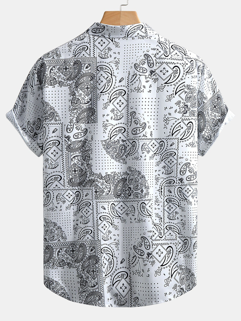 Paisley Print Button-Up Shirt with Matching Swim Shorts