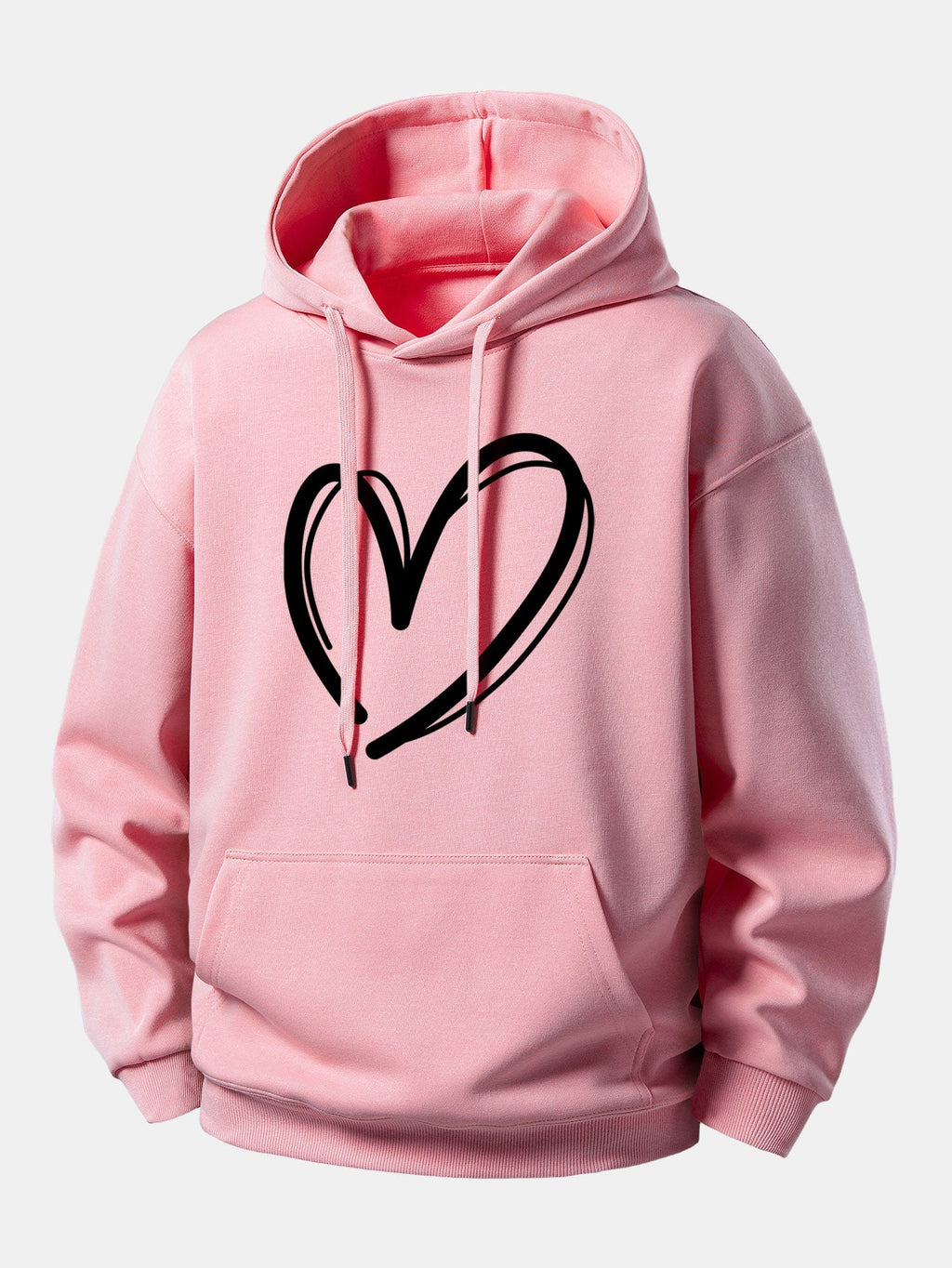 Relaxed Fit Hoodie with Heart Print