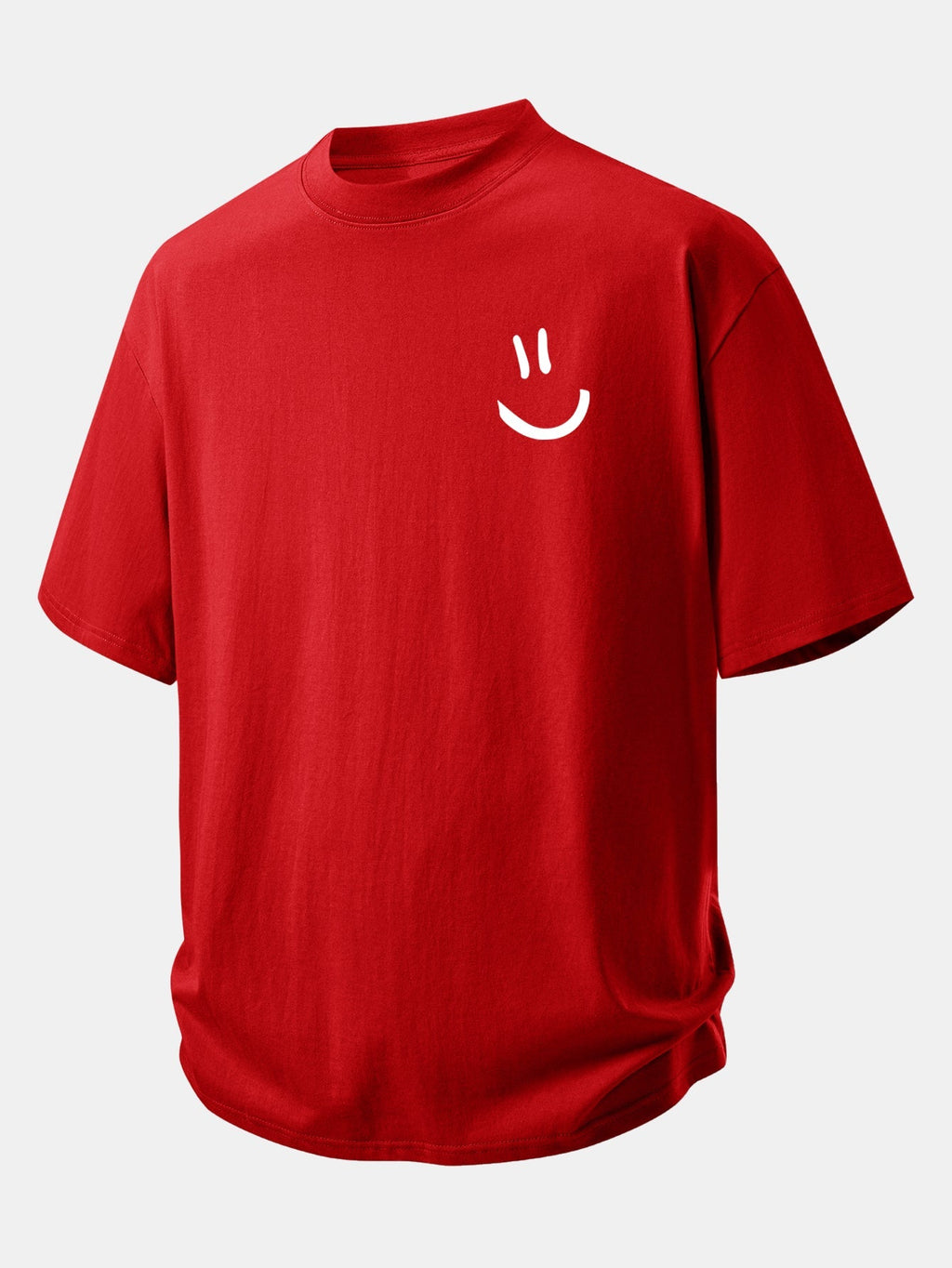 Comfortable Relaxed Fit Cotton T-Shirt with Smiley Face Design