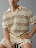 Men's Lightweight Striped Collar Knit Sweater