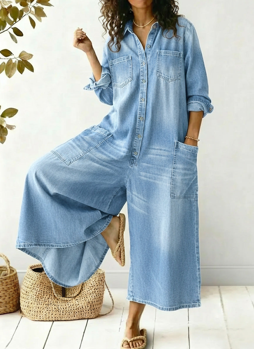 Women's Cozy and Casual Cotton Jumpsuit