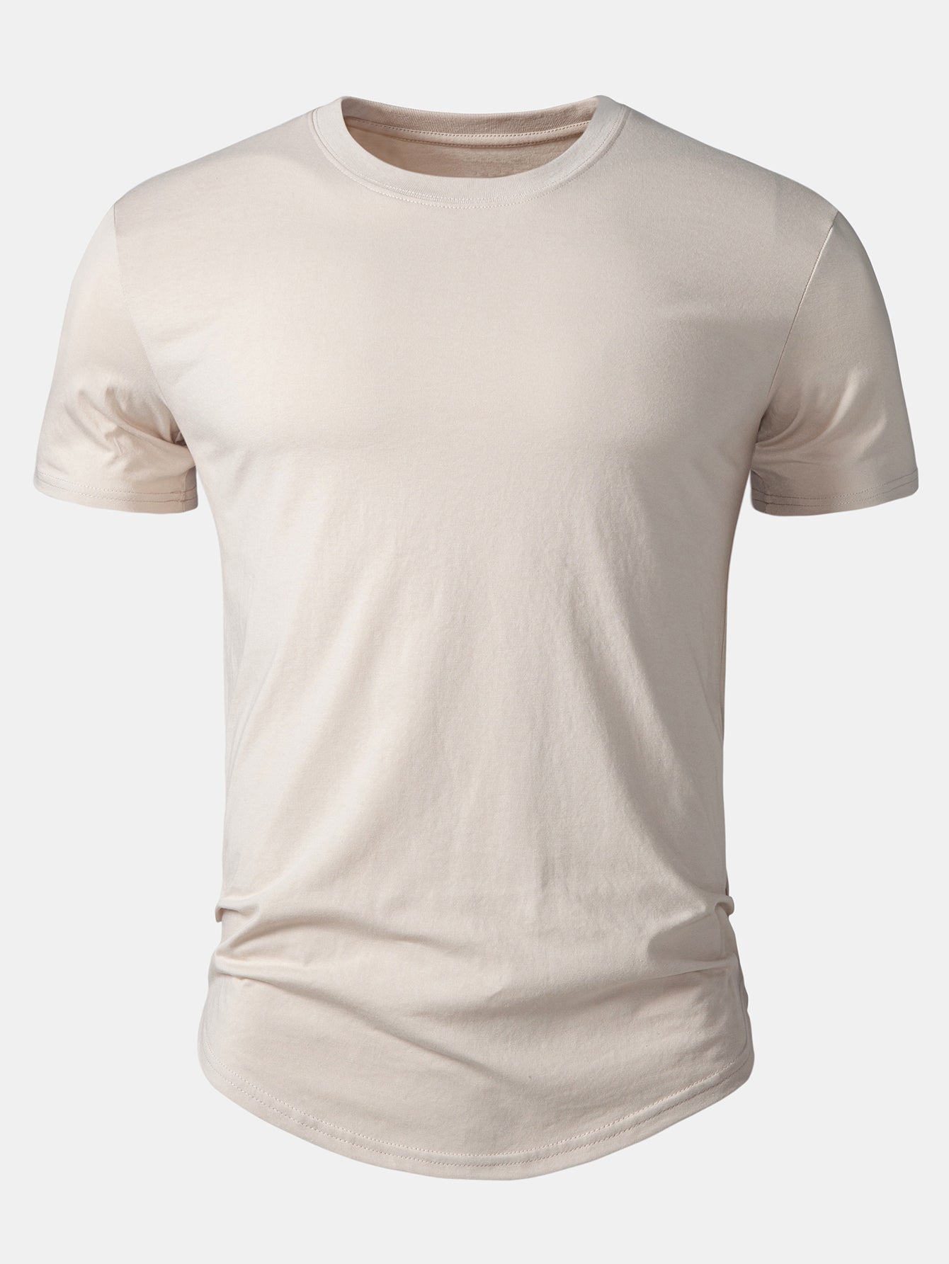Set of 3 Essential Cotton Arc Hem T-Shirts