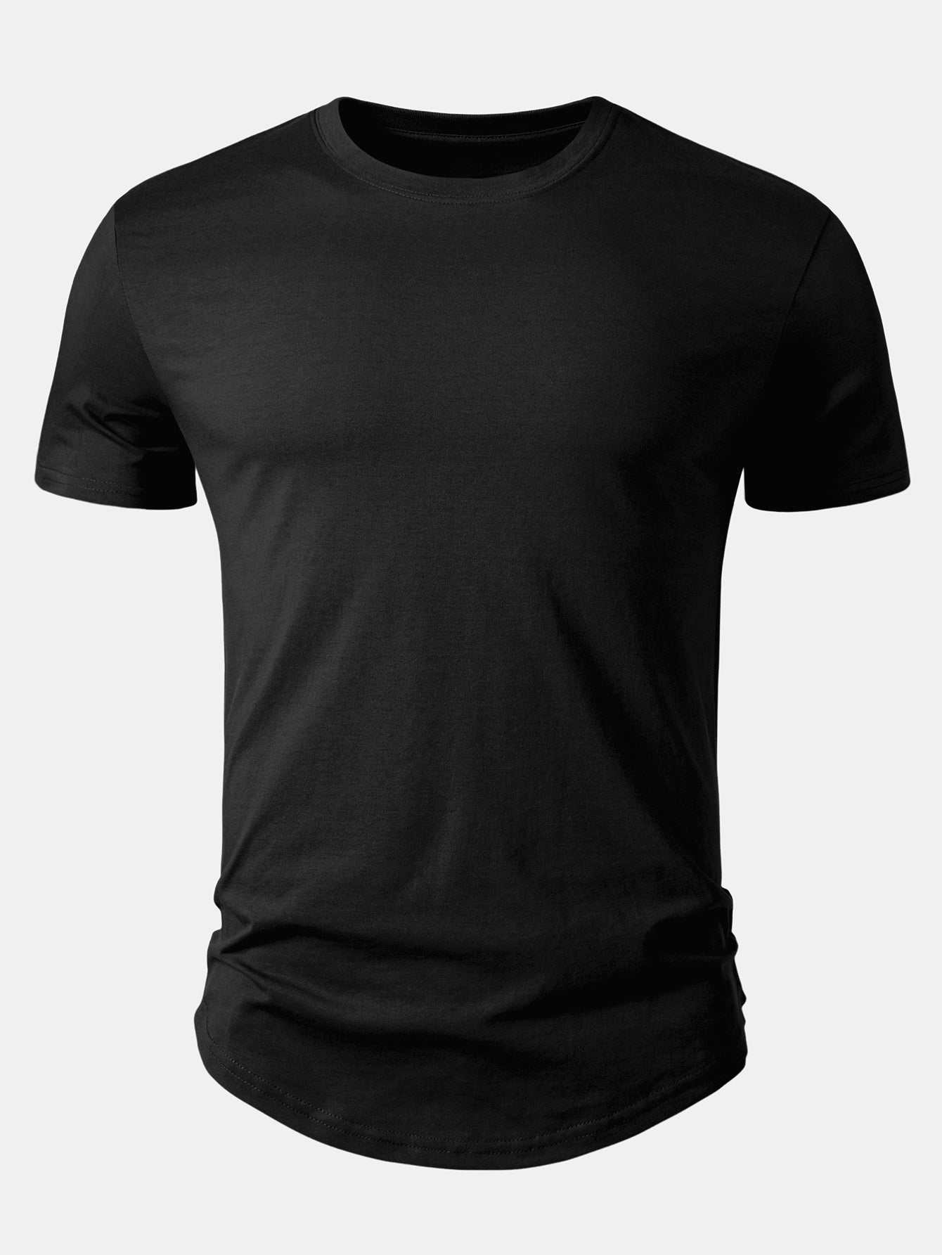 Set of 5 Essential Cotton Arc Hem T-Shirts