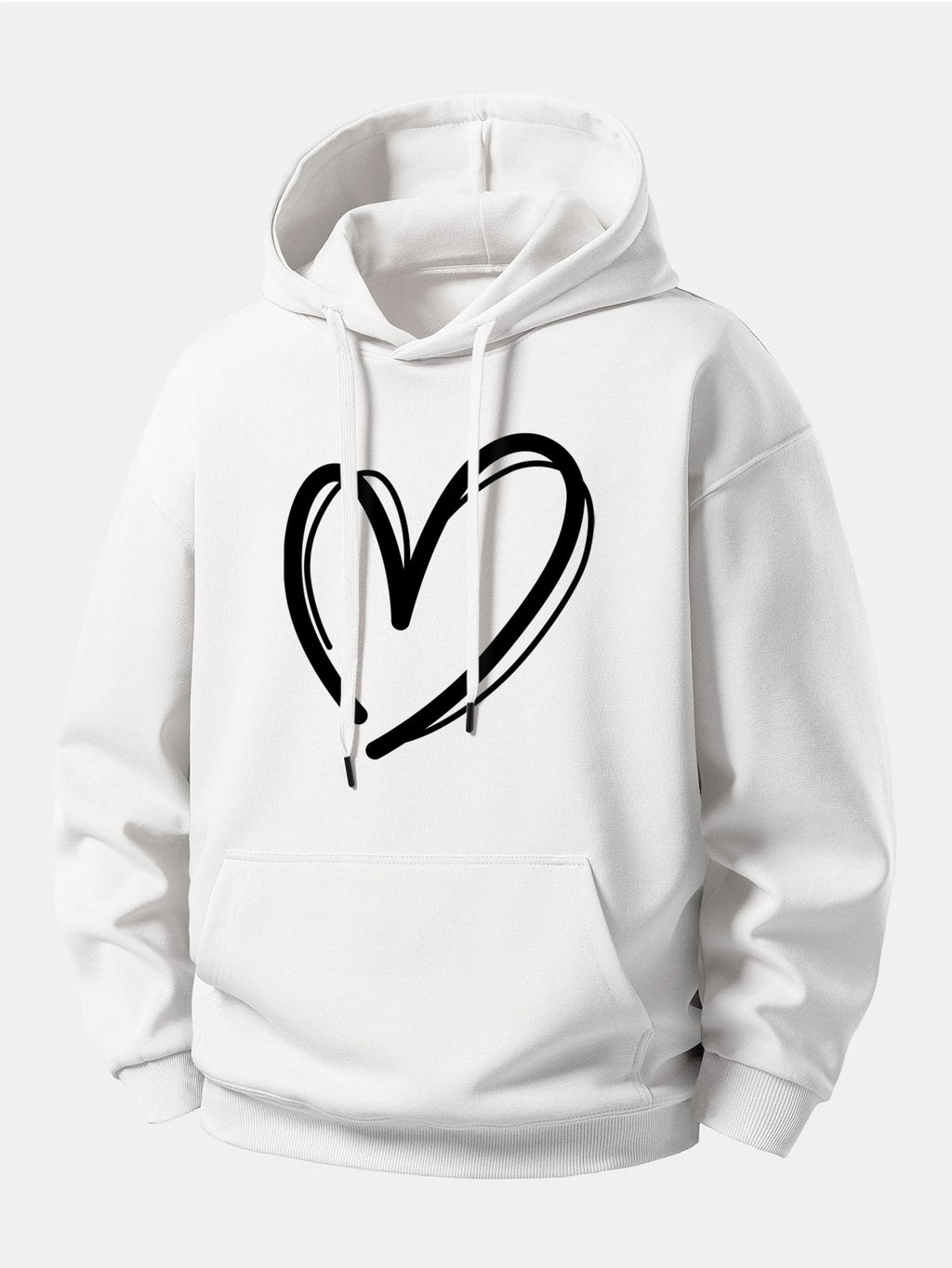 Relaxed Fit Hoodie with Heart Print