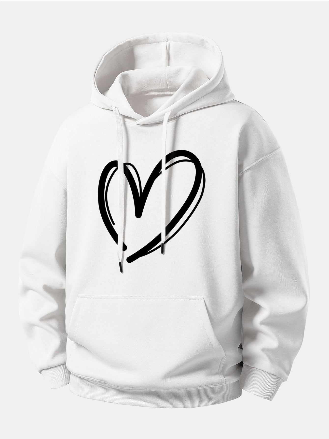 Relaxed Fit Hoodie with Heart Print