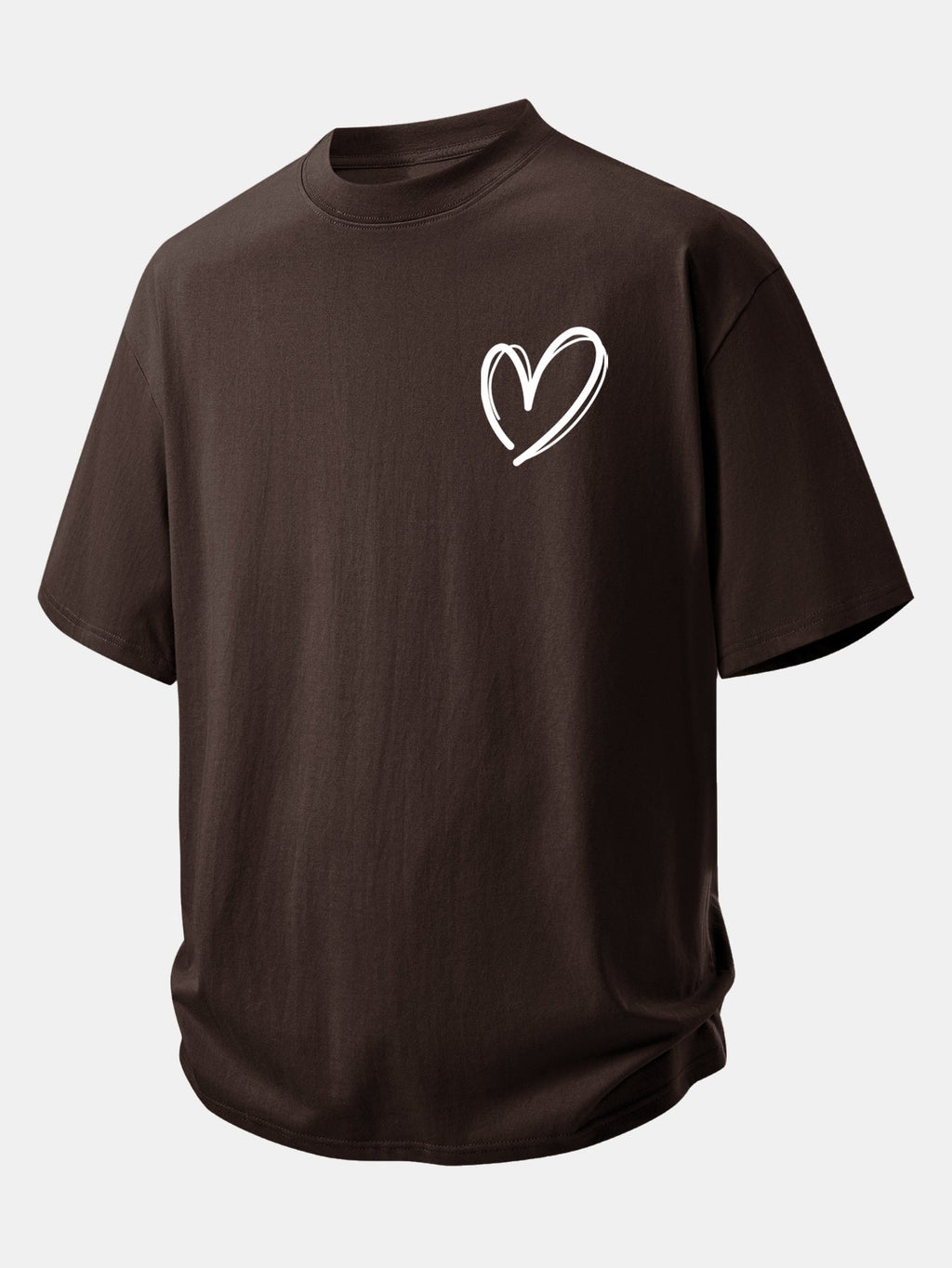 Comfortable Heart Print Cotton Tee