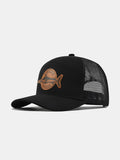 Fish-Inspired Logo Truck Hat with Breathable Mesh Back