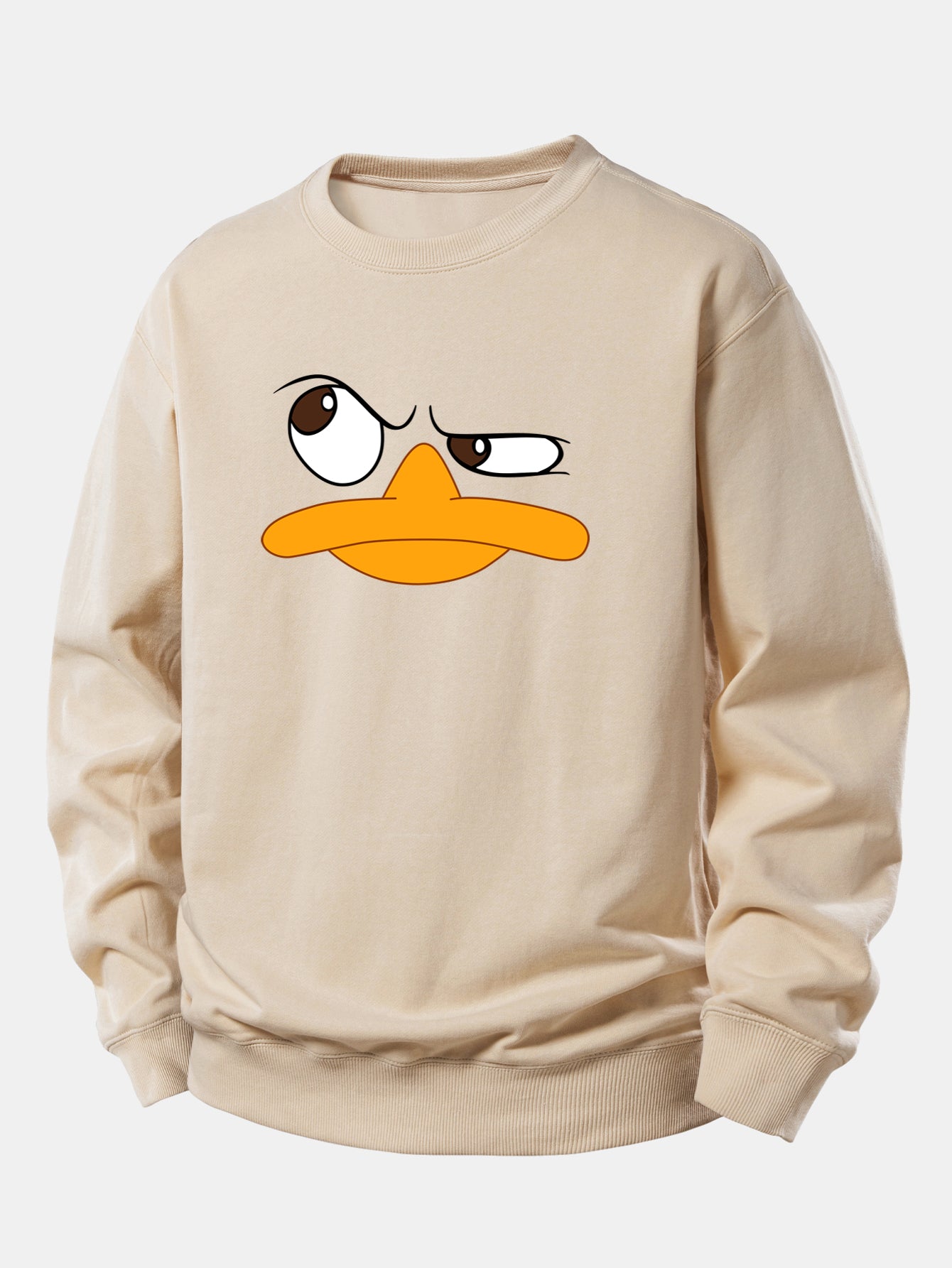 Relaxed Fit Sweatshirt with Emoji Duck Print
