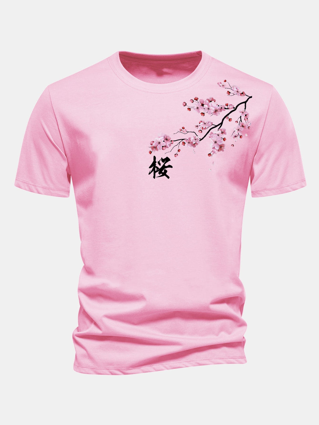 Classic Fit Cherry Blossom Print Cotton Tee