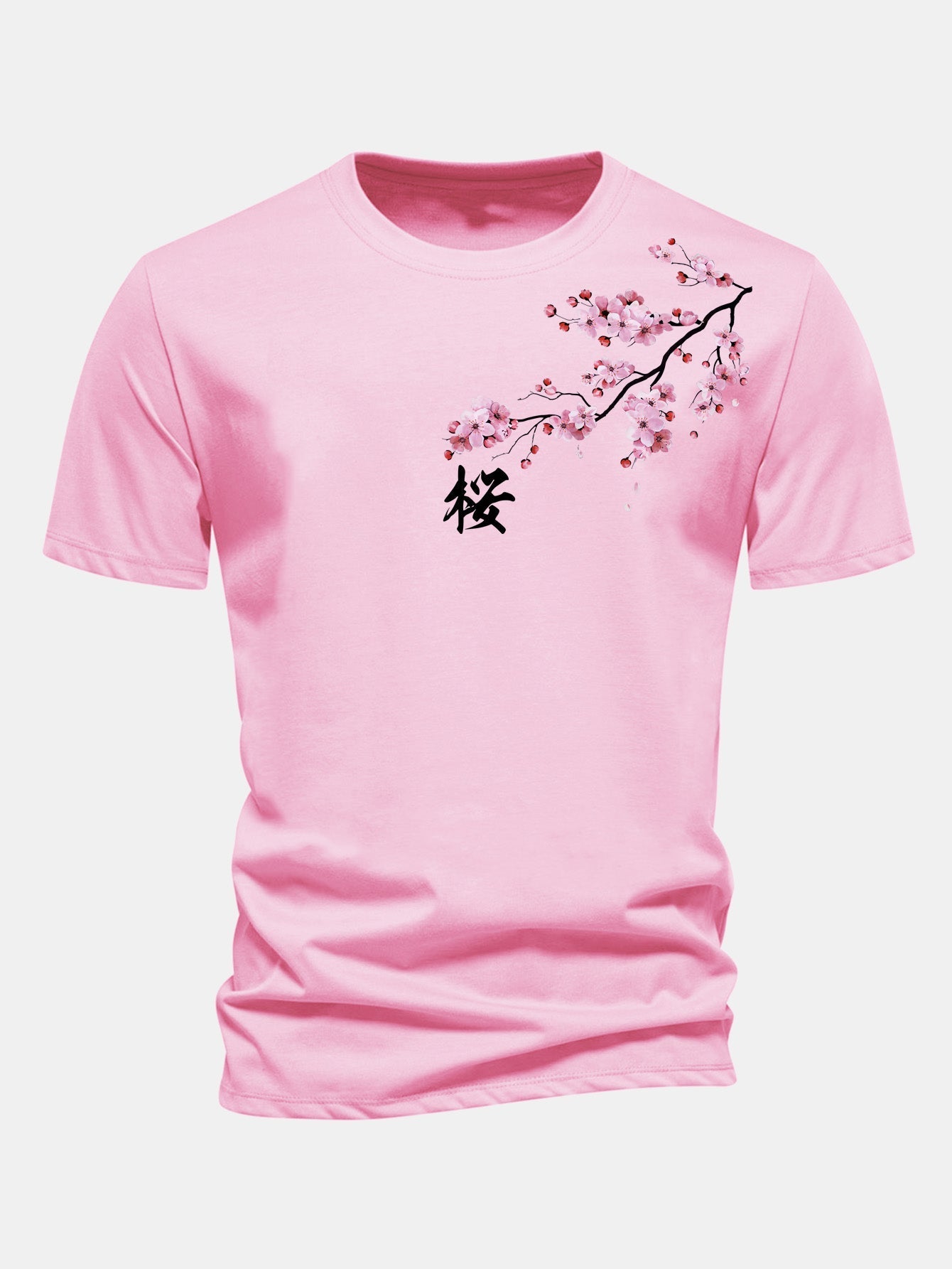 Classic Fit Cherry Blossom Print Cotton Tee