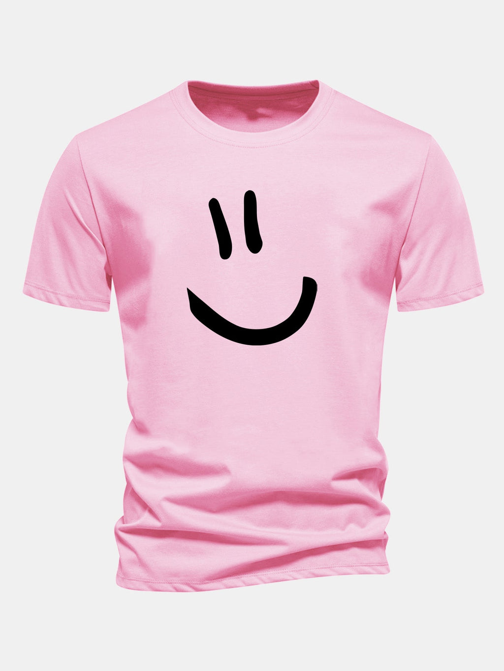 Classic Fit Cotton T-Shirt with Smiley Face Print