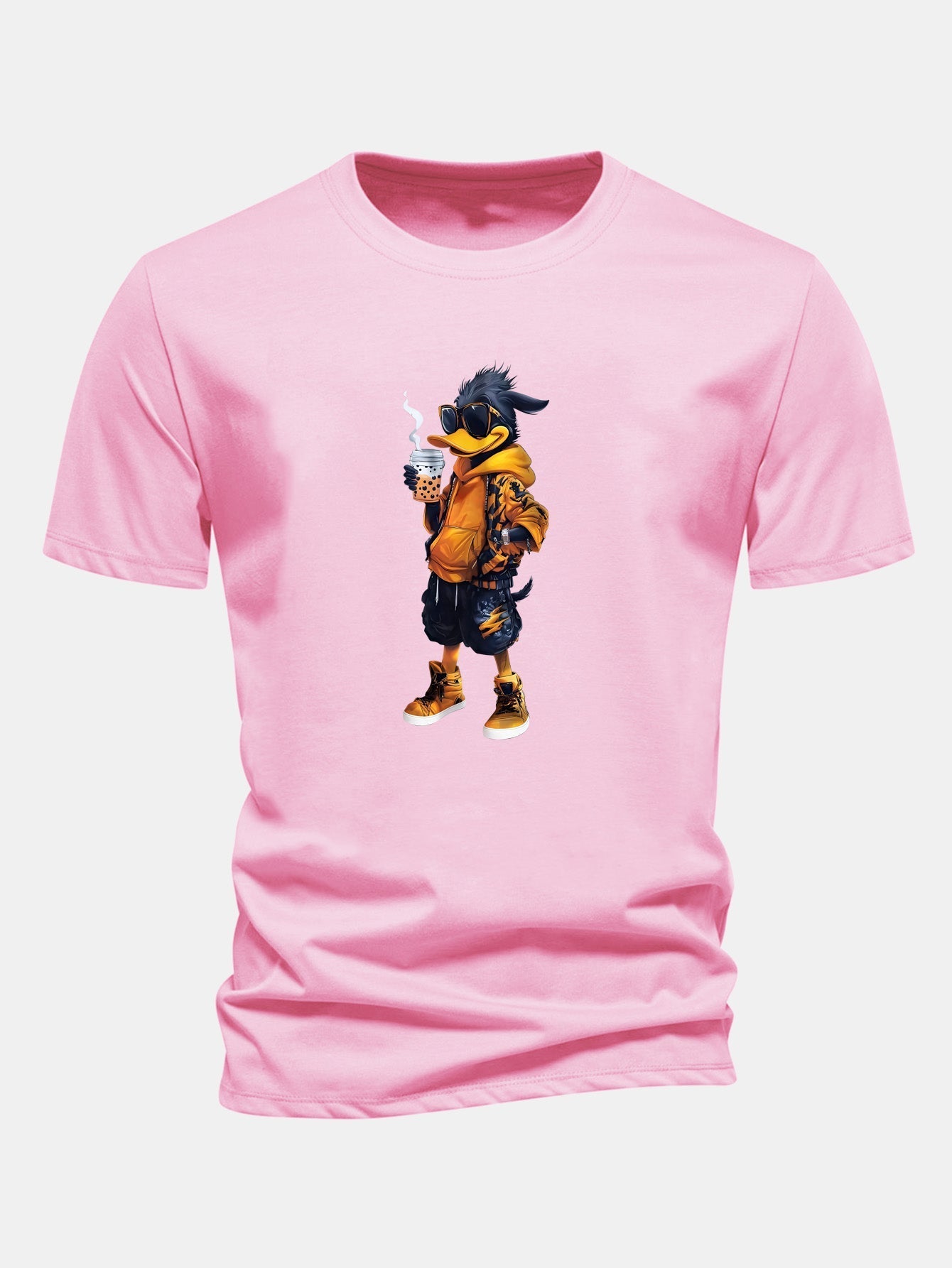 Classic Fit Cotton T-Shirt with Carton Duck Print