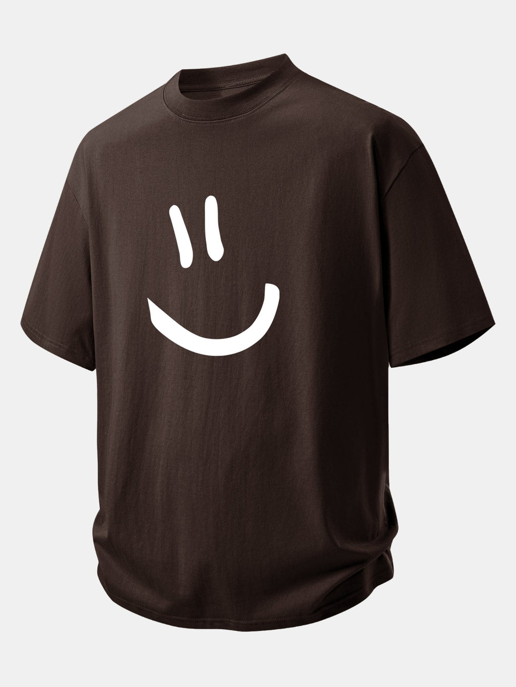 Comfortable Relaxed Fit Cotton T-Shirt with Smiley Face Design