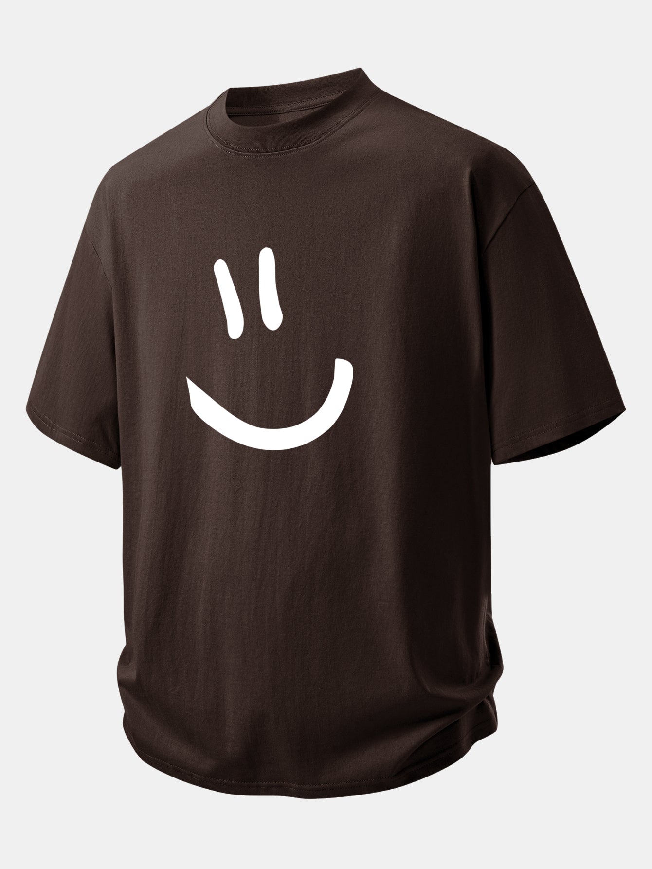 Comfortable Relaxed Fit Cotton T-Shirt with Smiley Face Design