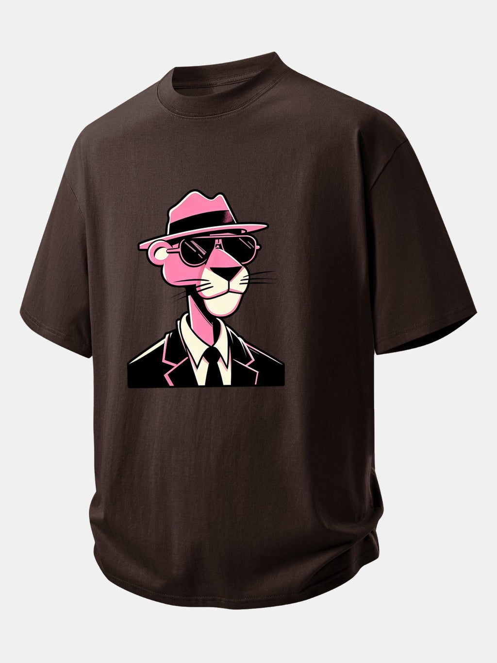 Comfortable Pink Panther Graphic Cotton T-Shirt for Gentlemen