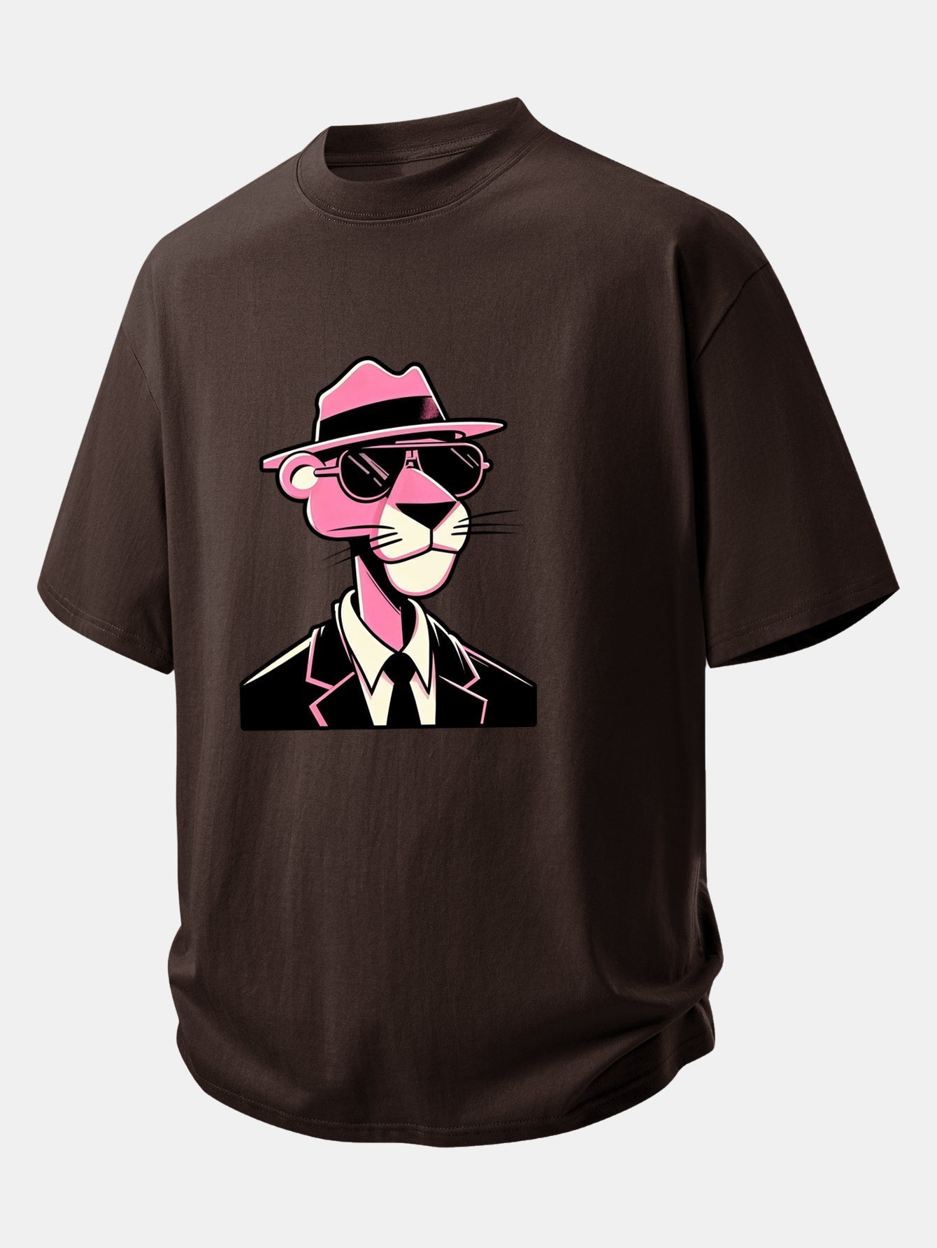 Comfortable Pink Panther Graphic Cotton T-Shirt for Gentlemen