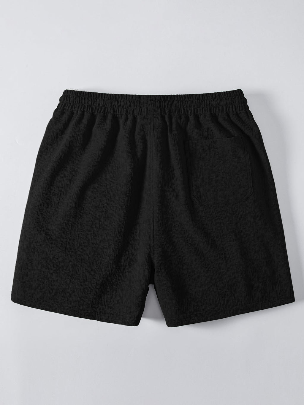 Crinkled Texture Shirt & 5" Drawstring Shorts with Crinkle Texture