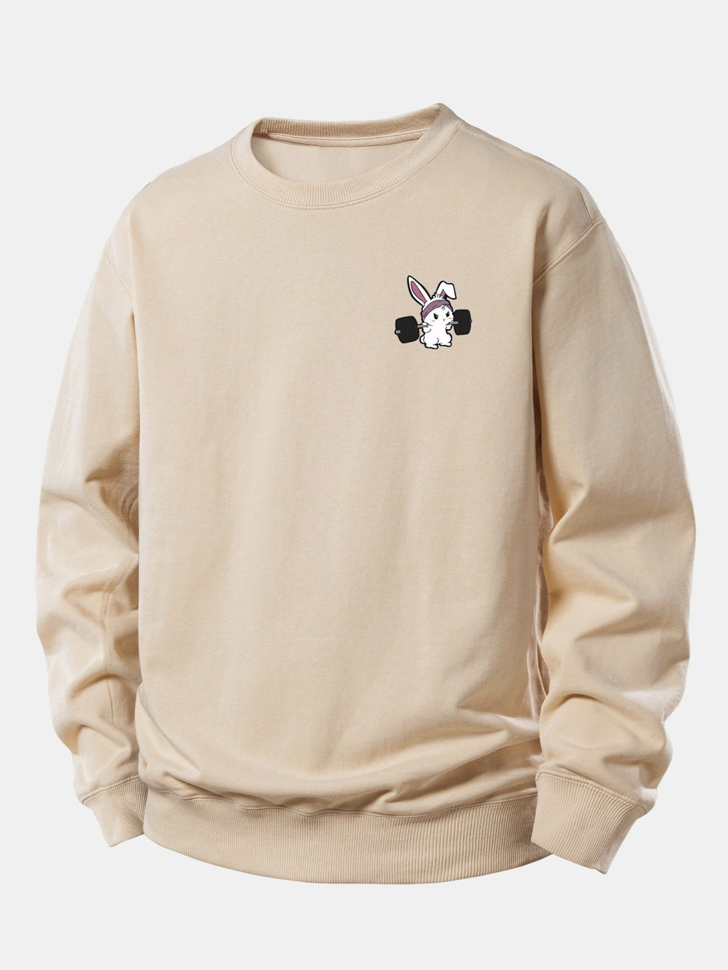Relaxed Fit Sweatshirt with Fitness Rabbit Print