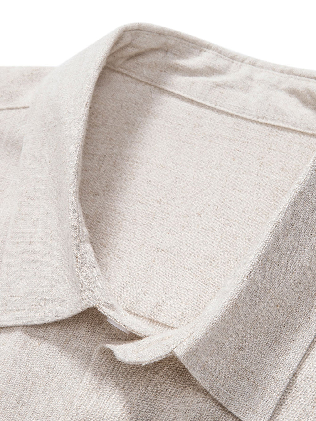 Linen-Rayon Blend Button-Up Shirt with Crinkle Textured 5" Drawstring Shorts