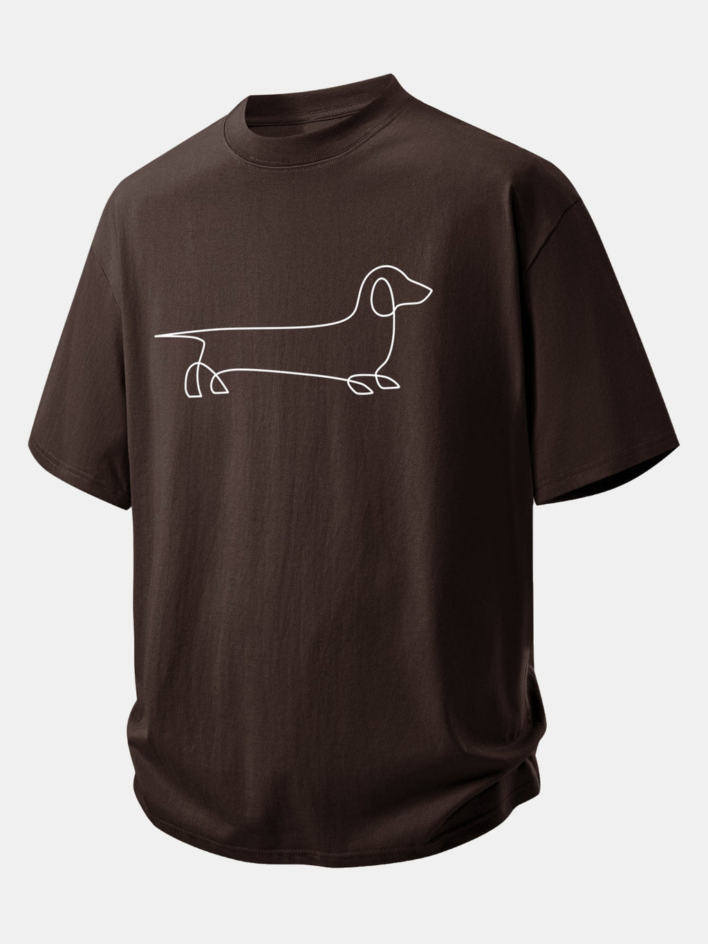 Comfortable Fit Dachshund Print Cotton Tee