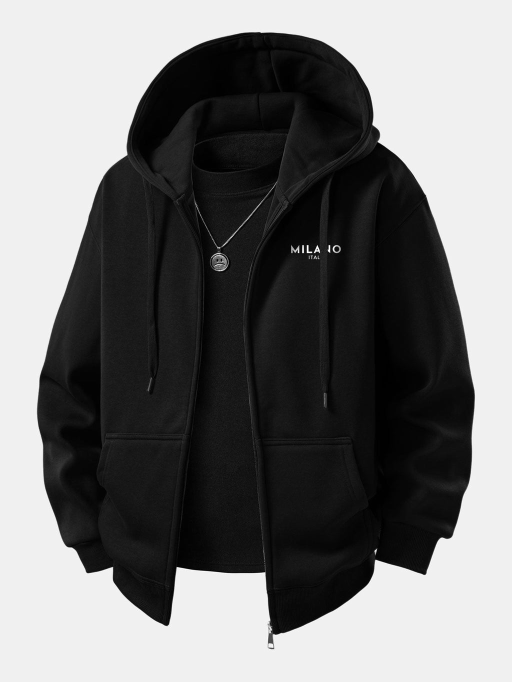 Milano Patterned Zip-Up Hoodie