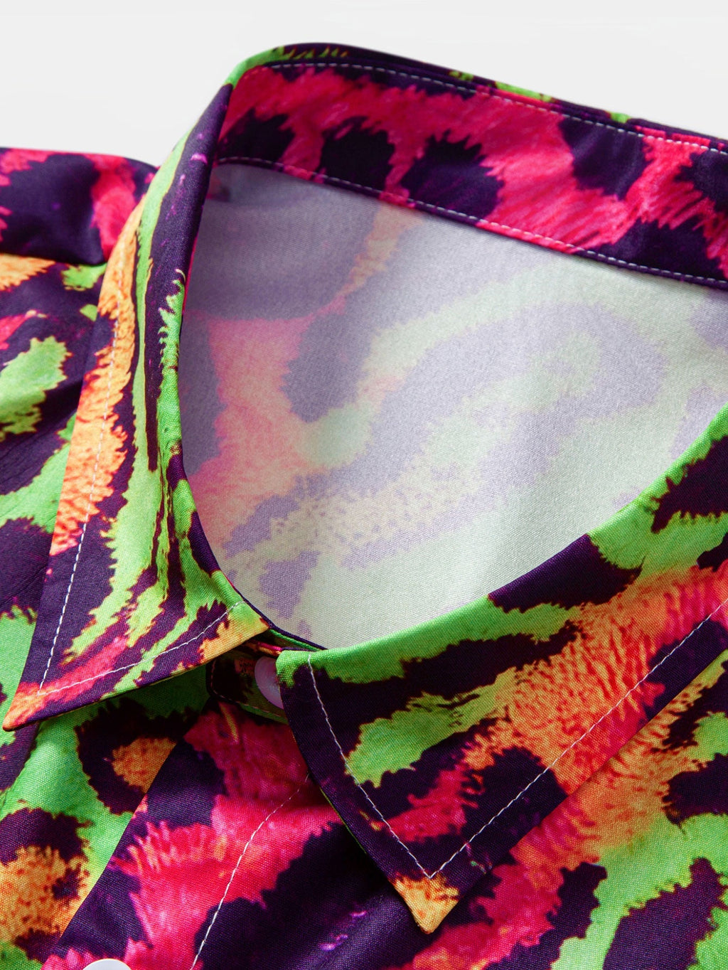 Vibrant Leopard Print Button-Up Shirt