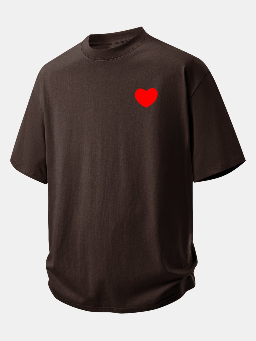 Comfortable Heart Print Cotton Tee
