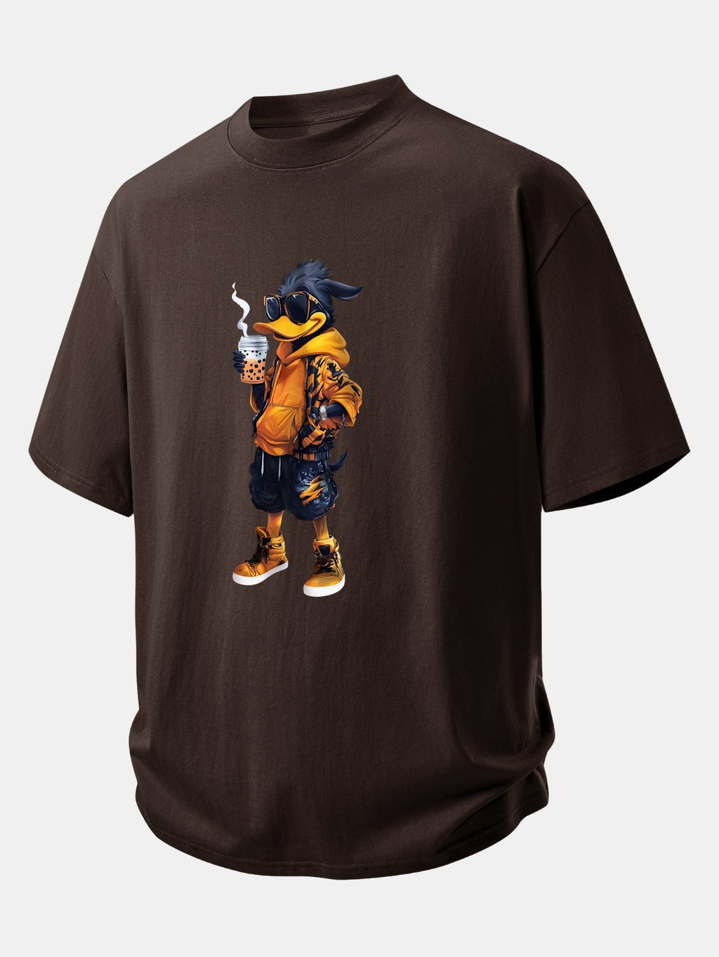 Comfortable Cartoon Duck Print Cotton Tee