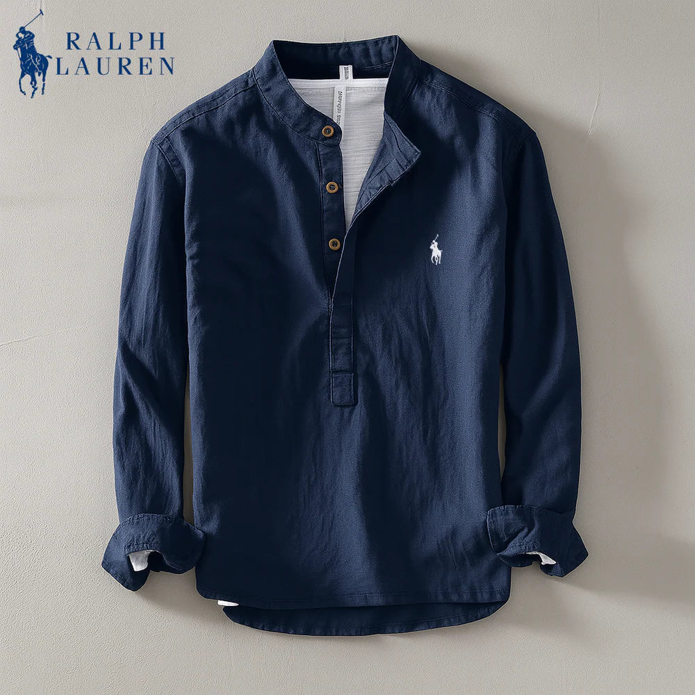 Mandarin Collar Linen Shirt
