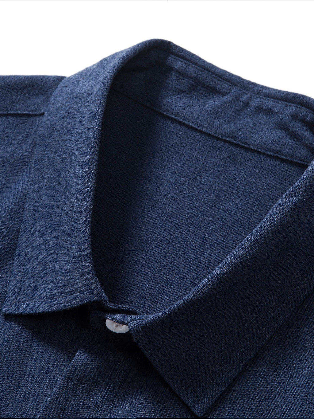 Linen-Rayon Blend Button-Up Shirt with Striped Straight-Leg Linen Pants