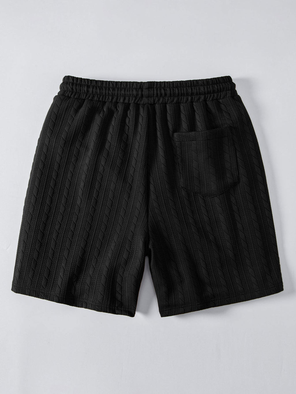 Comfortable Twisted Jacquard T-Shirt and Drawstring Shorts Set