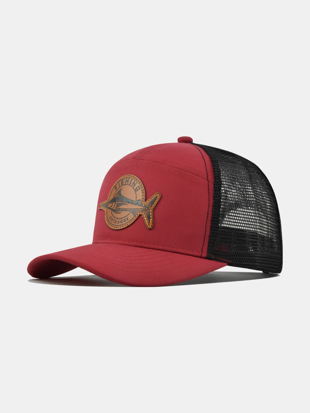 Fish-Inspired Logo Truck Hat with Breathable Mesh Back