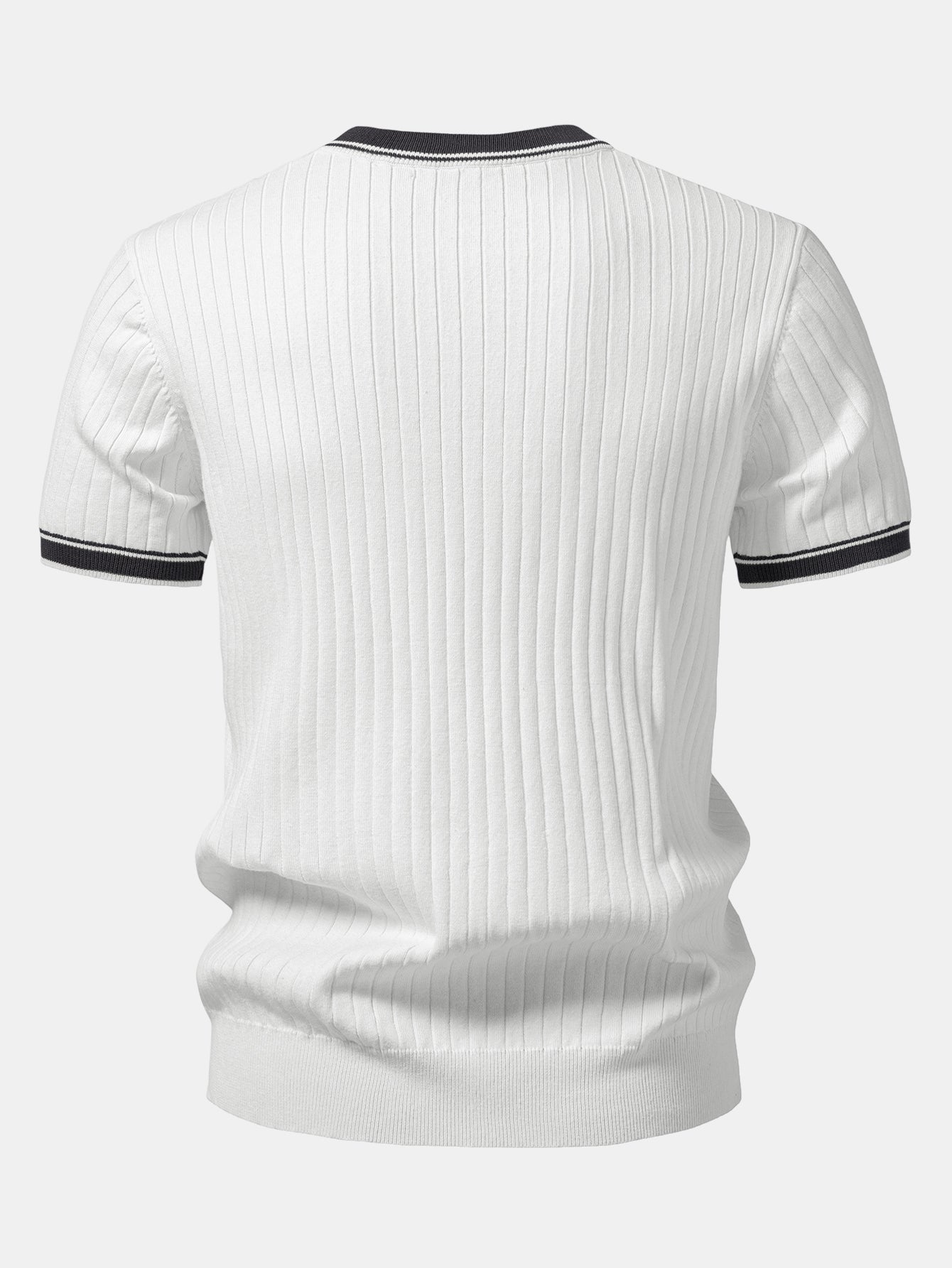 Color-Blocked Crew Neck Knit Tee