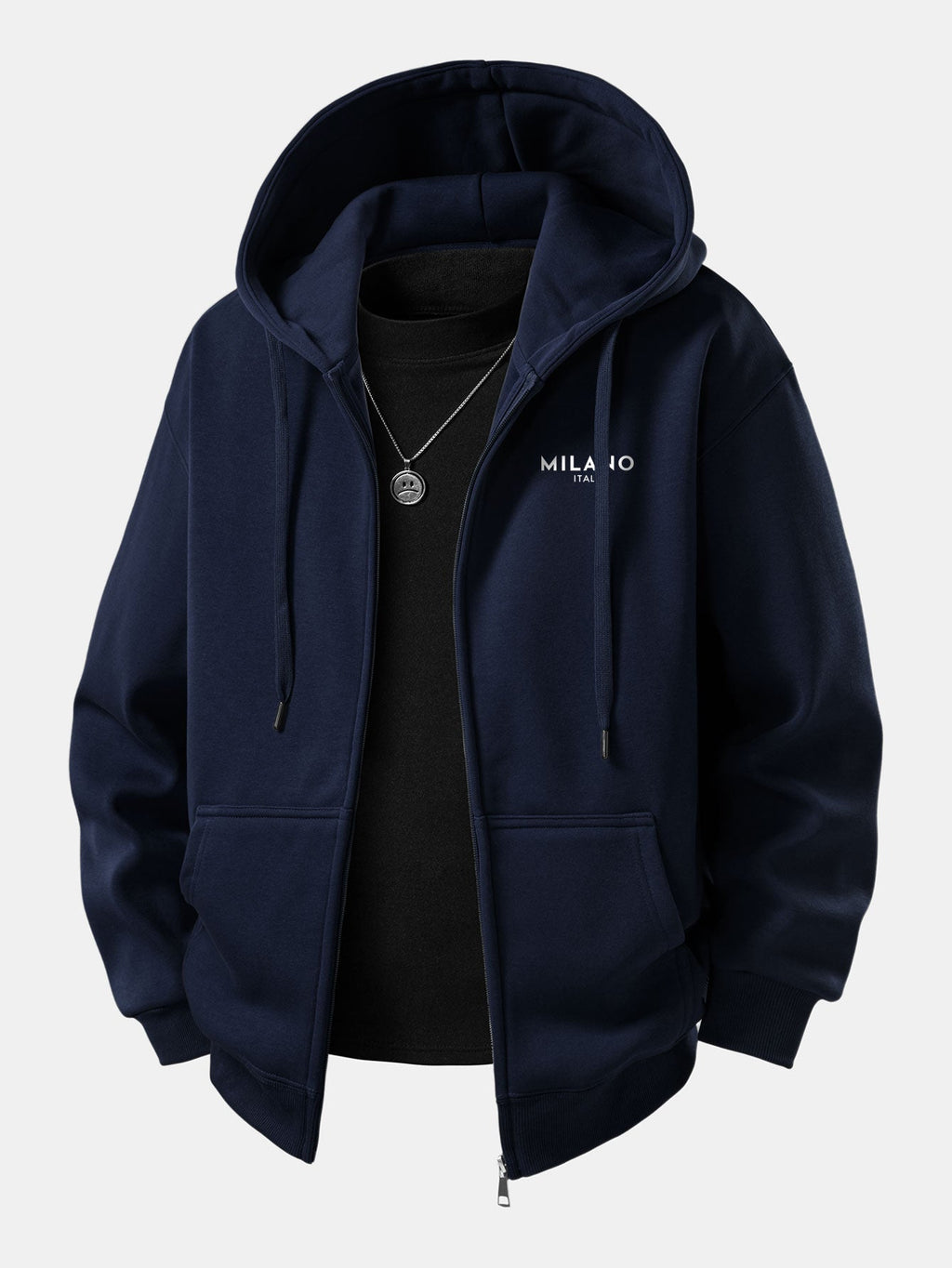 Milano Patterned Zip-Up Hoodie