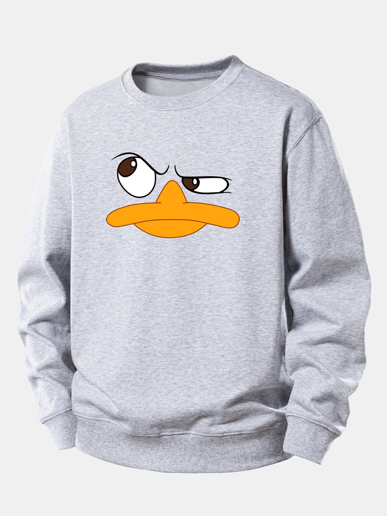 Relaxed Fit Sweatshirt with Emoji Duck Print