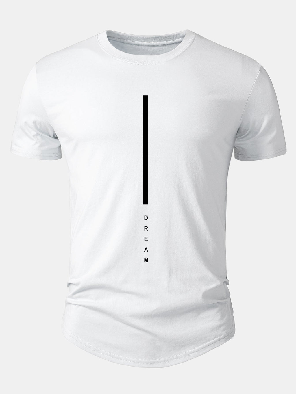 Dreamy Striped Cotton Arc Hem Tee