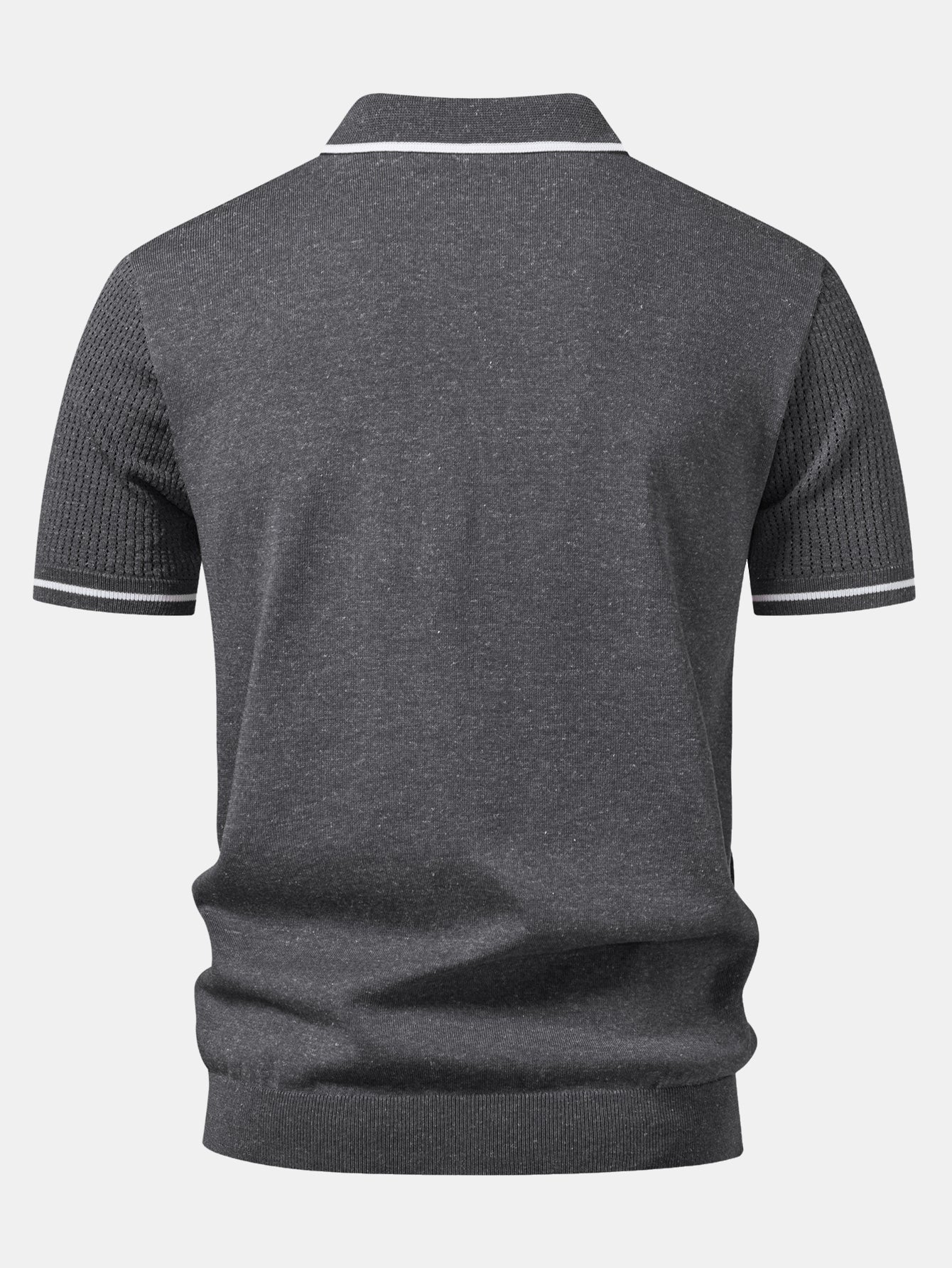 Johnny Collar Knit Polo with Contrast Stripe Trim and Pocket