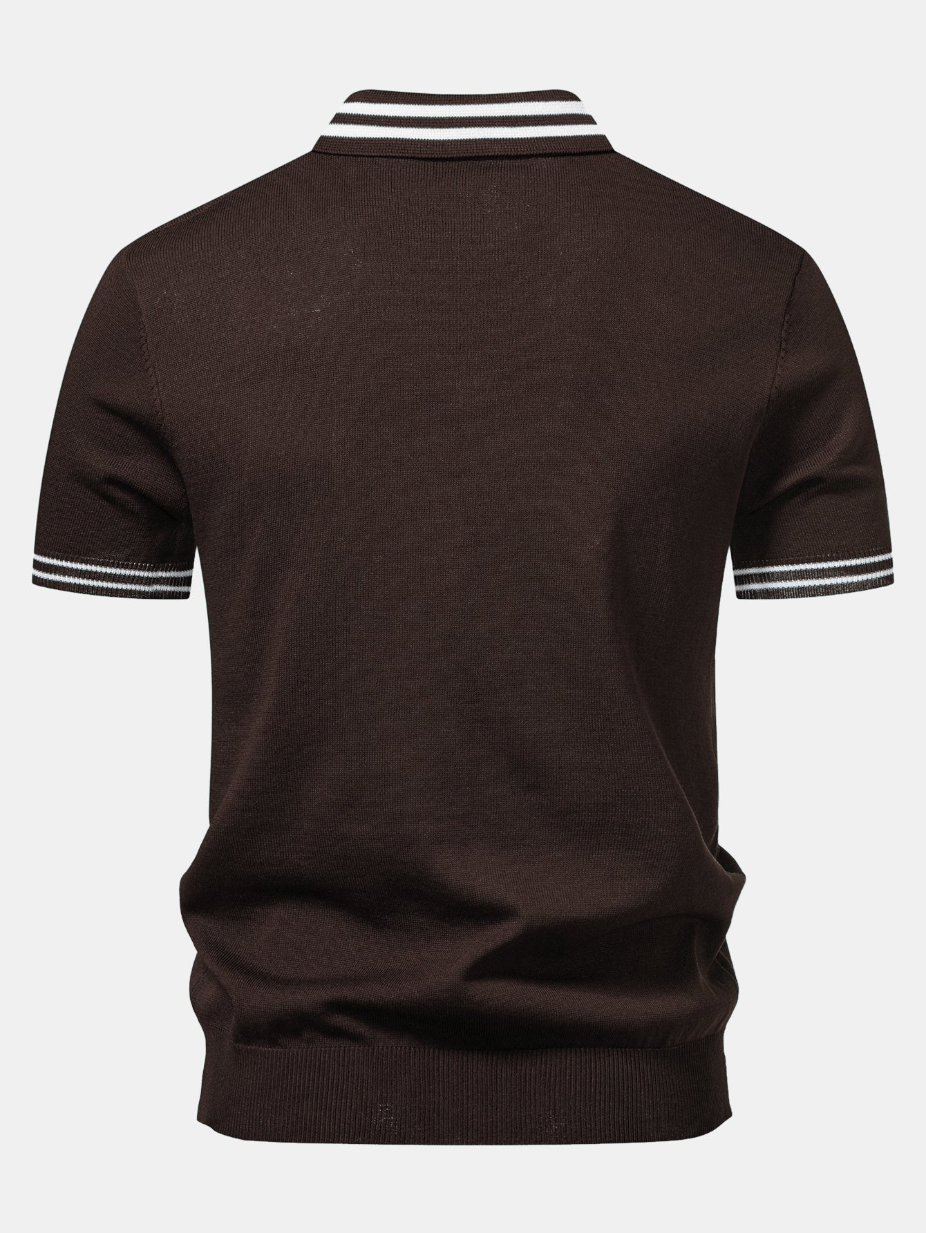 Twisted Jacquard Knit Polo with Contrast Trim & Slim Fit Tapered Trousers