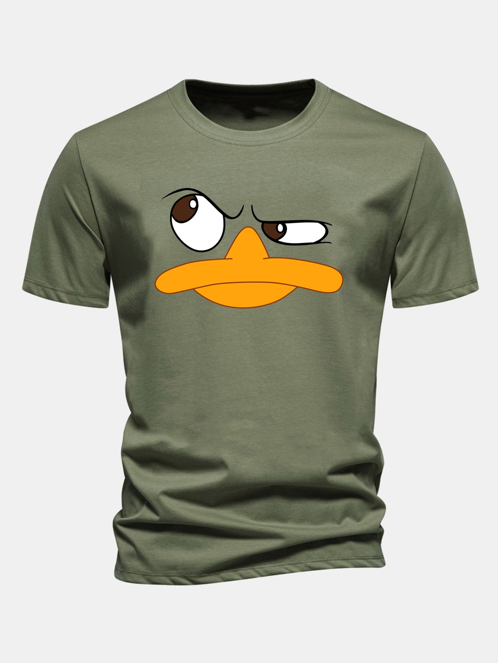 Classic Fit Cotton T-Shirt with Emoji Duck Print