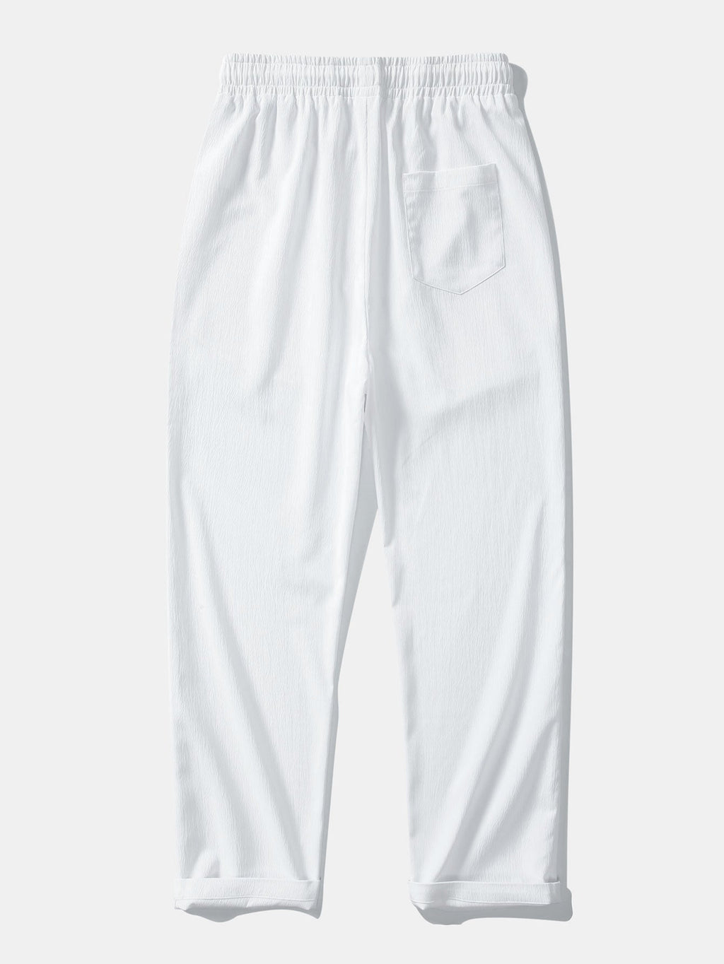 Geometric Jacquard Button-Up Shirt with Crinkle Textured Straight-Leg Pants