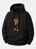 Relaxed Fit Hoodie with Cartoon Duck Design