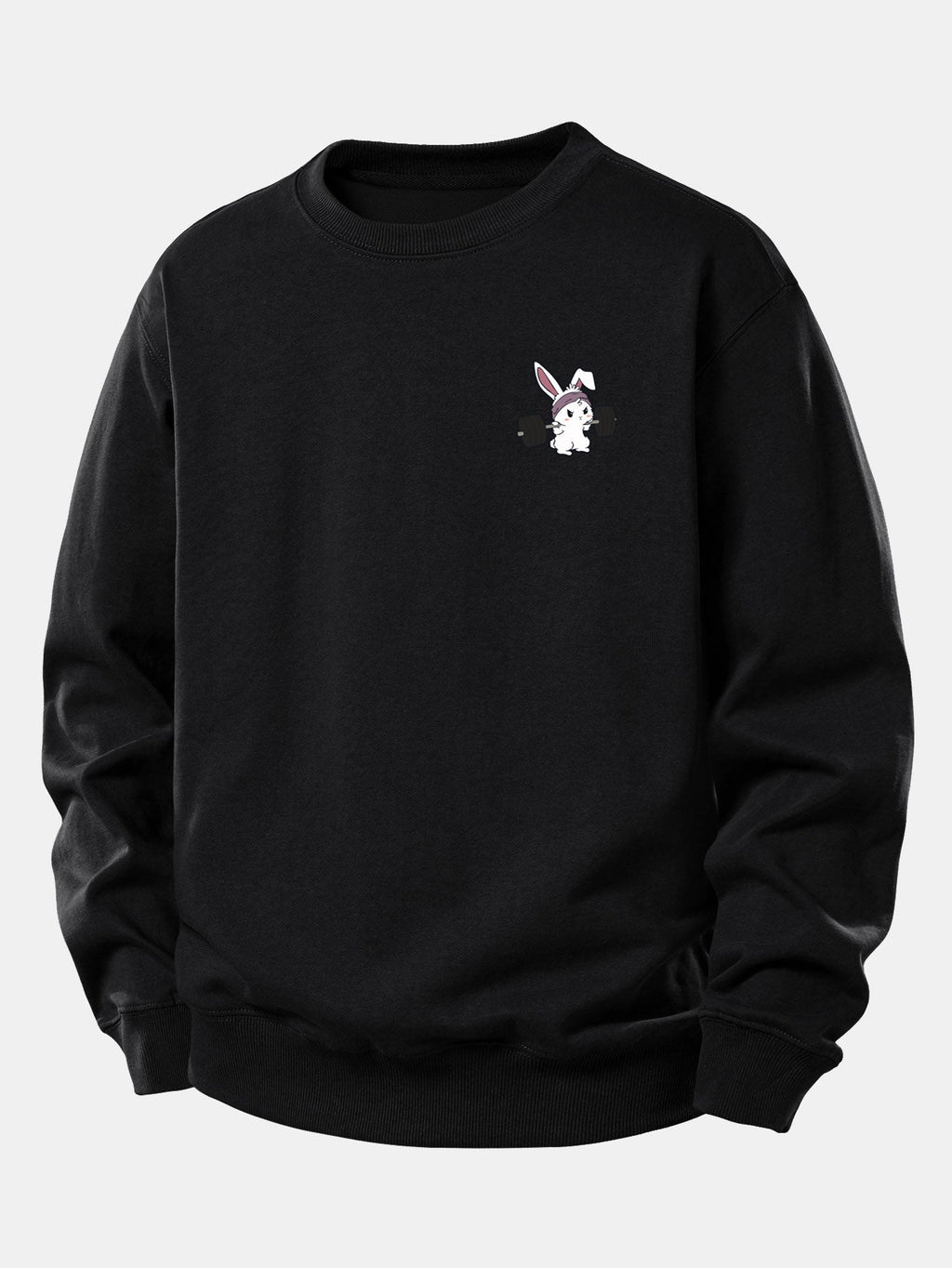 Relaxed Fit Sweatshirt with Fitness Rabbit Print