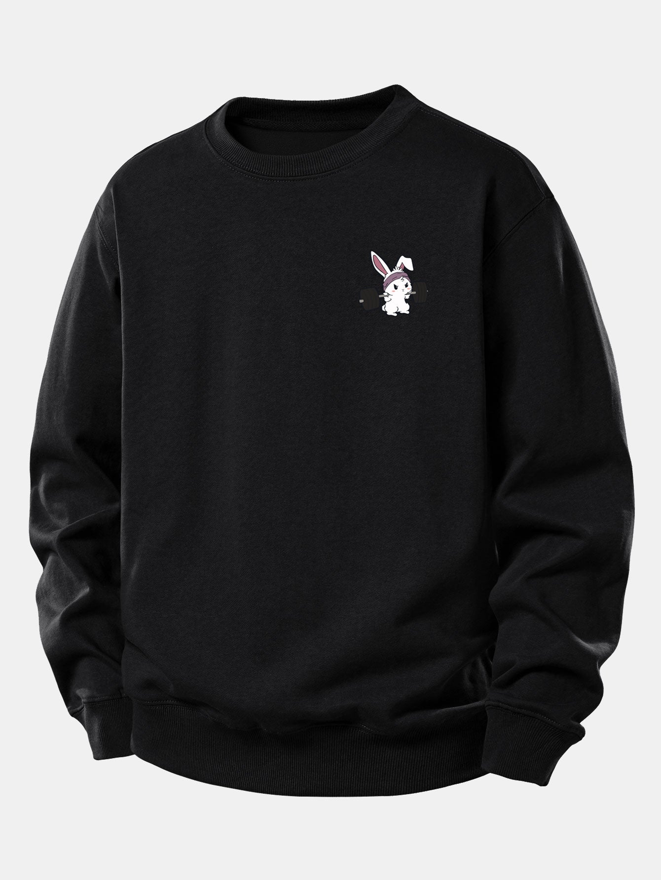 Relaxed Fit Sweatshirt with Fitness Rabbit Print