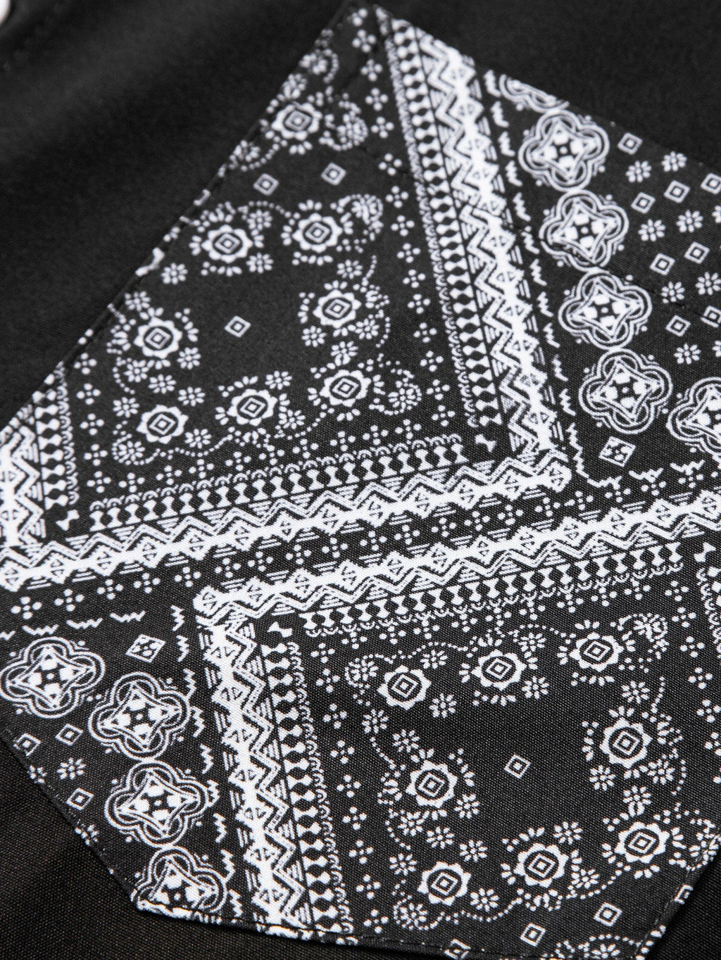 Paisley Patchwork Button-Up Shirt with Matching Swim Shorts