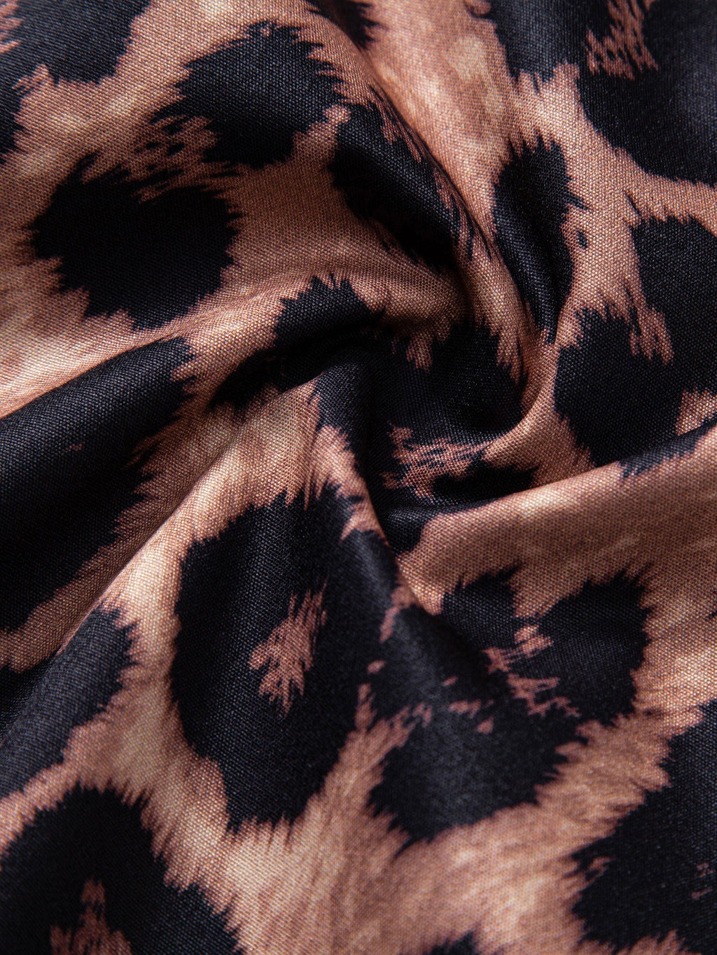 Leopard Print Patchwork Stand Collar Blouse
