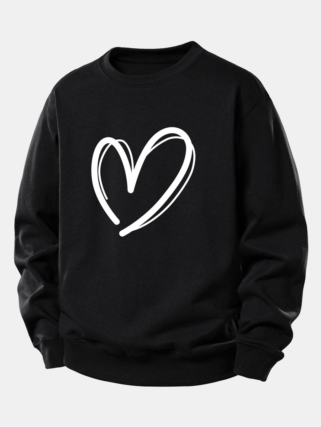 Relaxed Fit Heart Print Sweatshirt